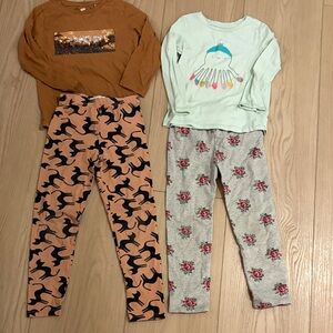 Kids Pajama Set - Brown and Mint